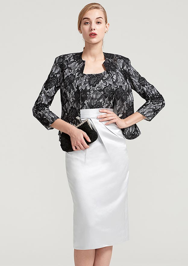 mother of the bride dresses with jackets knee length